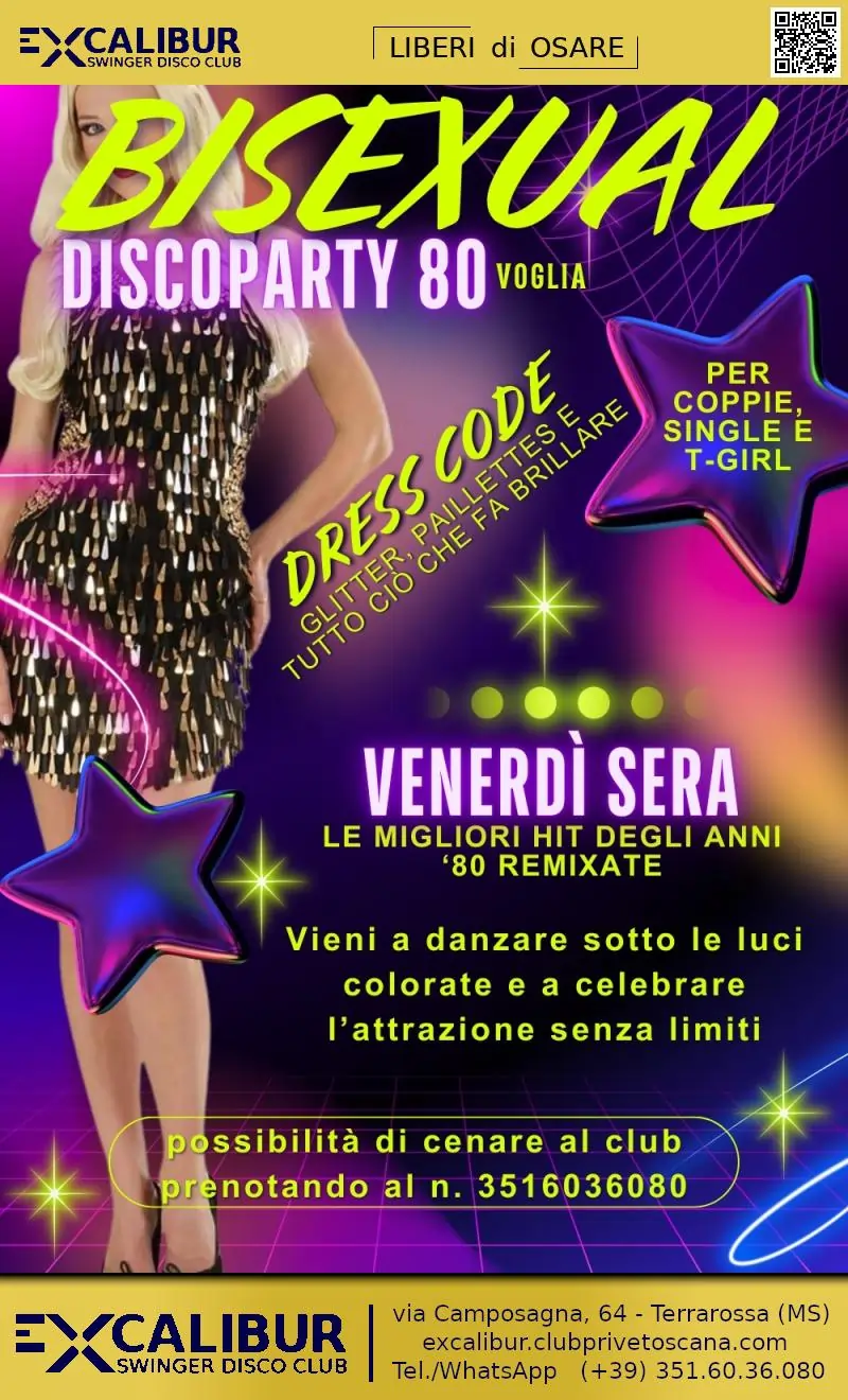 Swinger club prive evento BISEXUAL DISCO party 80